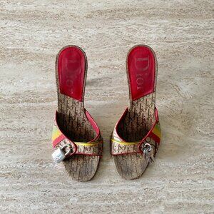 Vintage Dior Rasta Key Lock Mule Sandal Heels